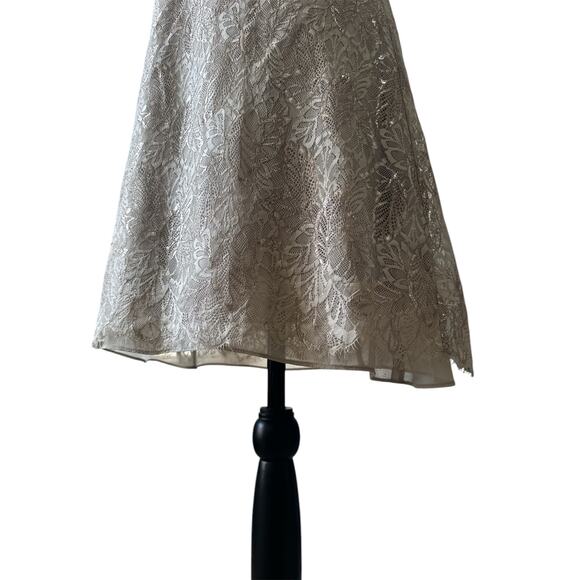 Ralph Lauren Dress Fully Lined Lace Sheath Sleeveless Women's 6 Gold Metallic - Picture 7 of 10